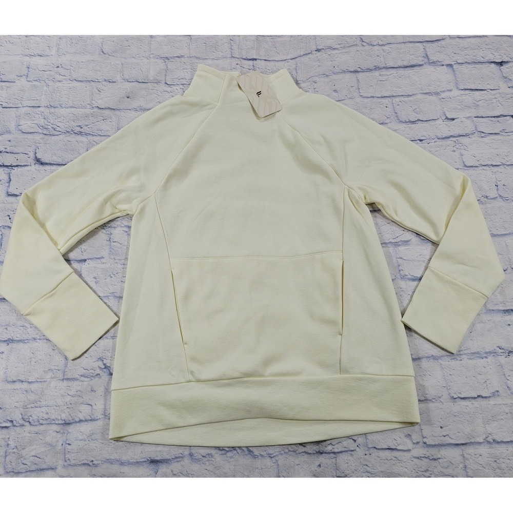 Fabletics Zaylee Funnel Neck Sweatshirt Womens M Cream Thumbhole Pocket